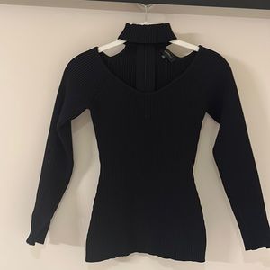 Black Long Sleeve Turtleneck w/ Cutout